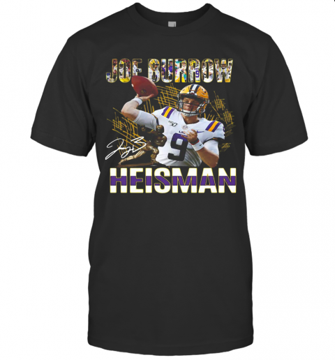 Joe Burrow Heisman Lsu Tigers Football Team Signature T-Shirt