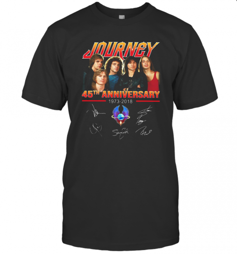 Journey 45Th Anniversary 1973 2018 Member Signatures T-Shirt