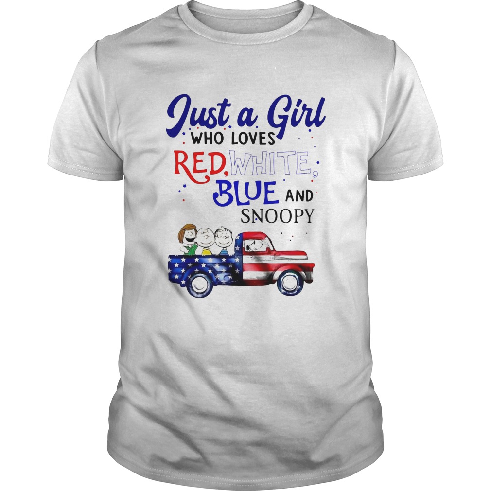 Just a girl who loves red white blue and snoopy firework america 4th of july independence day  Unisex