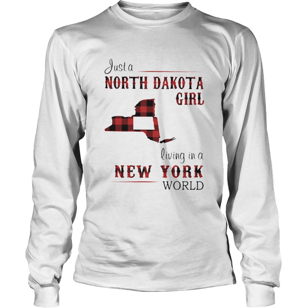 Just a north dakota girl living in a new york world map  Long Sleeve