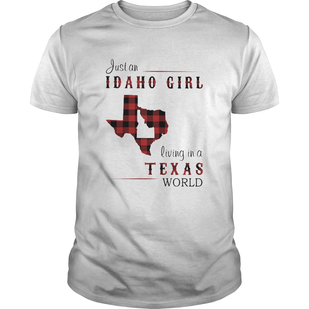 Just an Idaho girl living in a Texas world map shirt