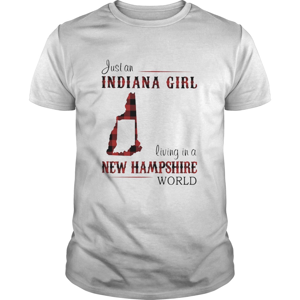 Just an Indiana girl living in a new hampshire world map shirt