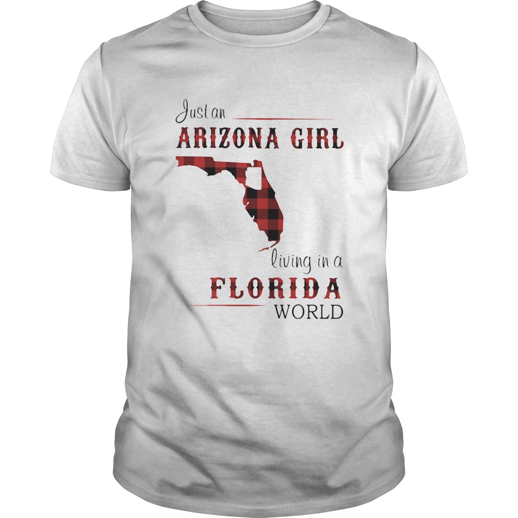 Just an alabama girl living in a florida world map shirt