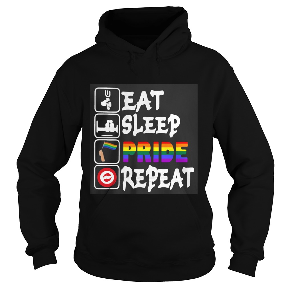 LGBT Eat Sleep Pride Repeat  Hoodie