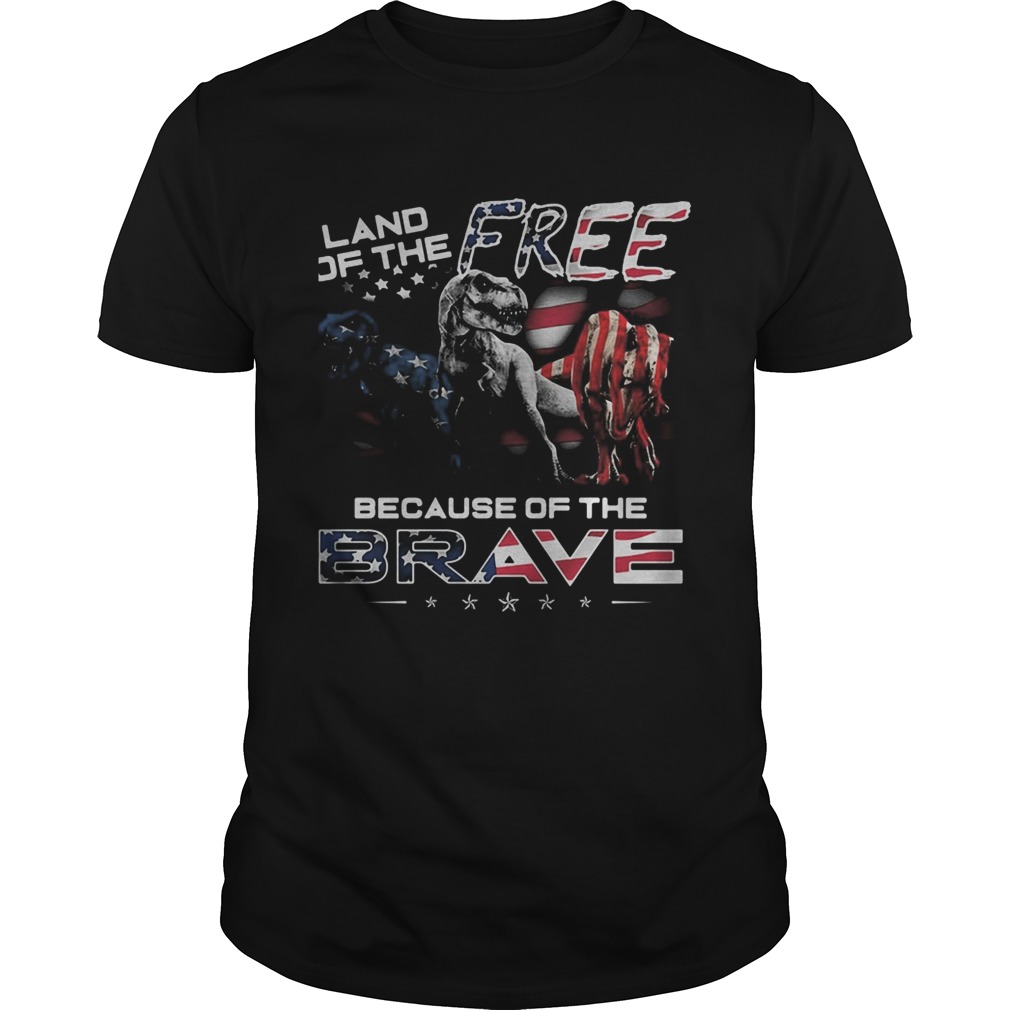 Land if the free because of the brave American flag veteran Independence Day shirt