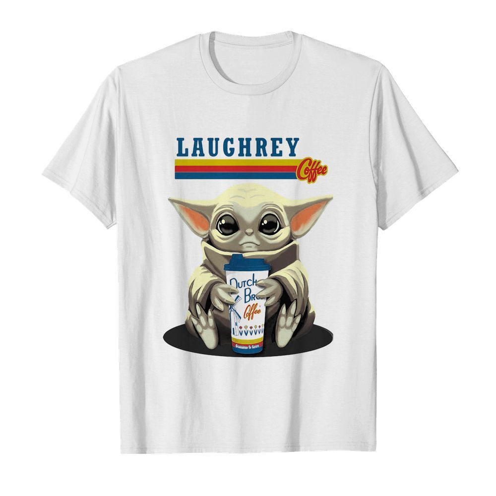 Laughrey coffee star wars baby yoda hug dutch bros coffee  Classic Men's T-shirt