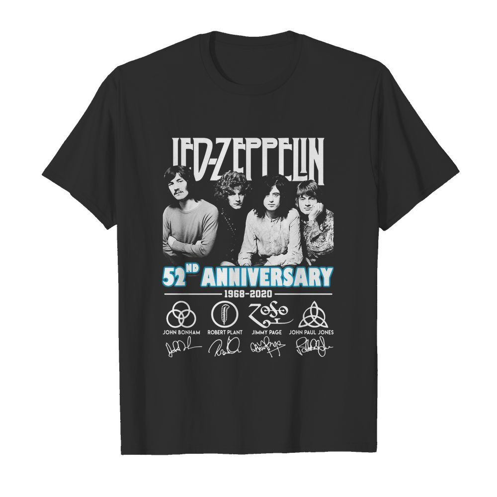 Led-zeppelin 52nd anniversary 1968 2020 signatures shirt