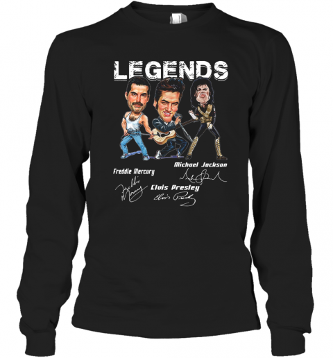 Legends Freddie Mercury Elvis Presley Michael Jackson T-Shirt Long Sleeved T-shirt 