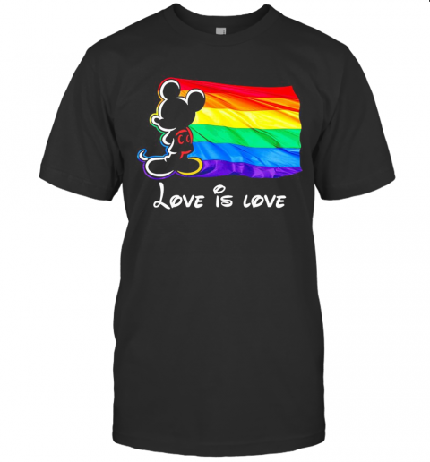 Lgbt Mickey Mouse Love Is Love Black T-Shirt Classic Men's T-shirt