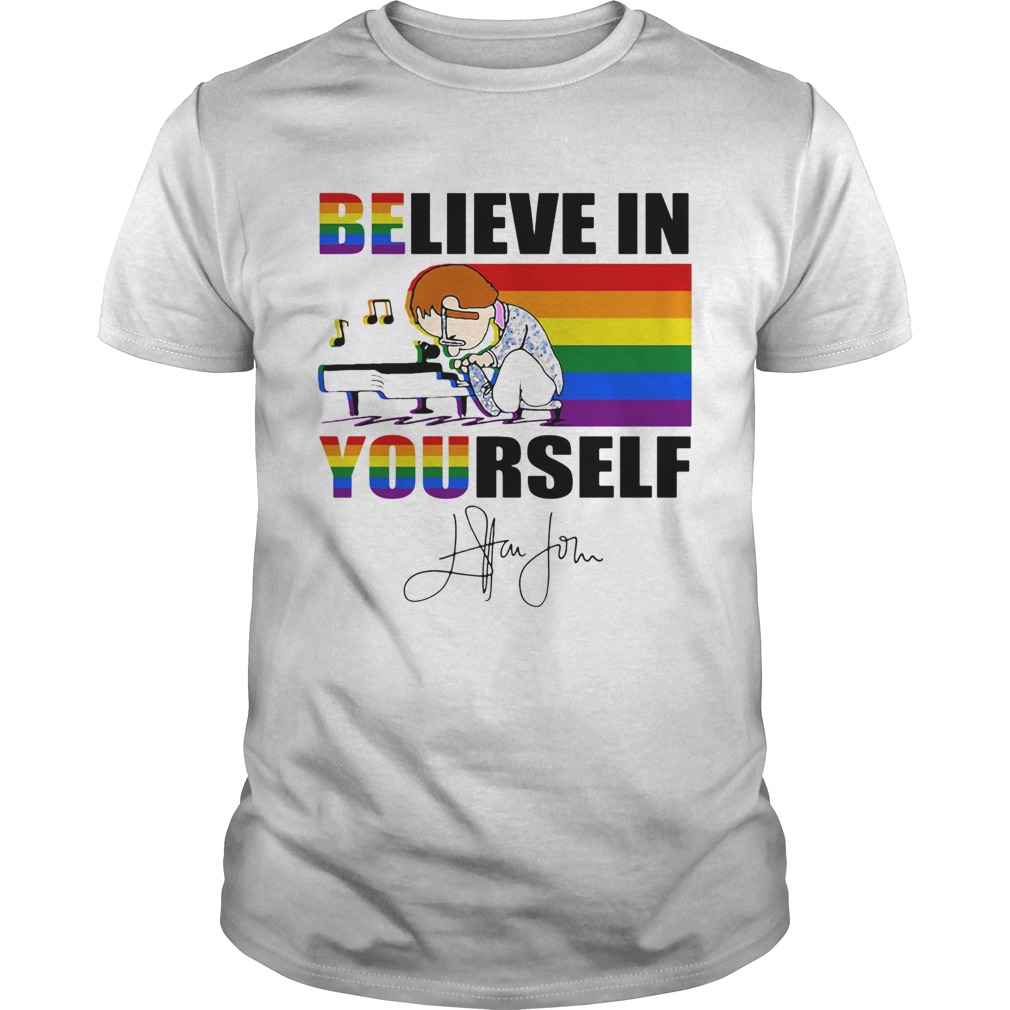 Lgbt charlie brown believe in yourself signature shirt