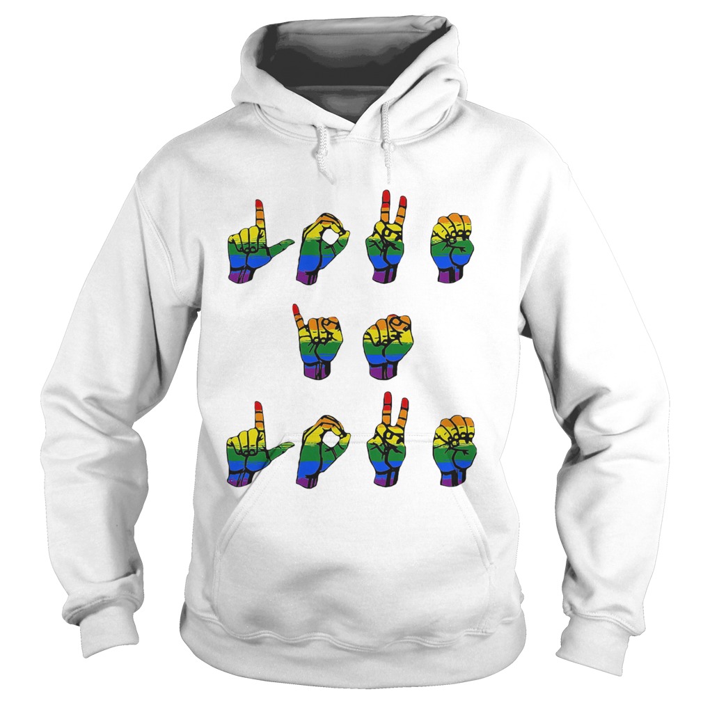 Lgbt love is love sign language  Hoodie