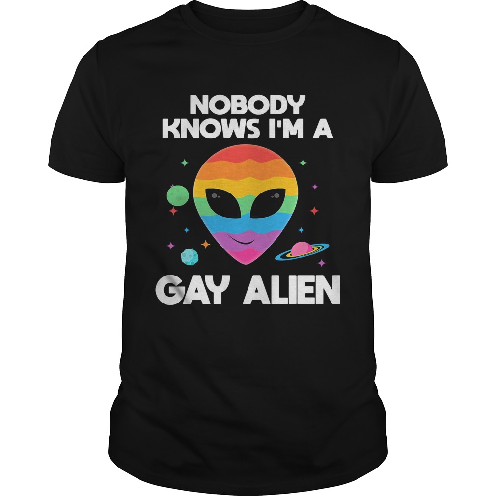 Lgbt nobody knows im a gay alien shirt