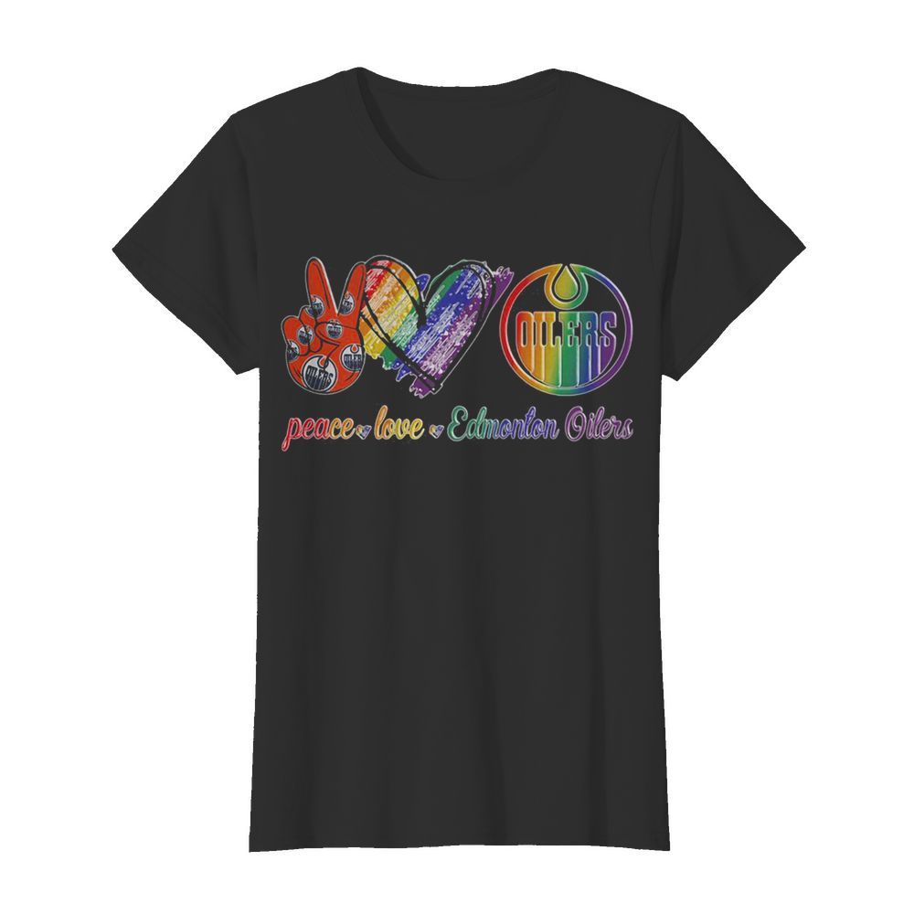 Lgbt peace love edmonton oilers  Classic Women's T-shirt