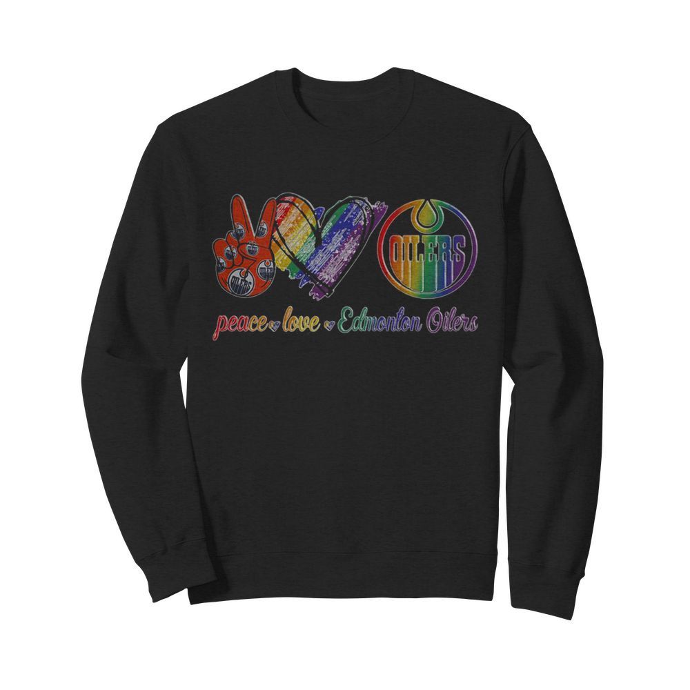 Lgbt peace love edmonton oilers  Unisex Sweatshirt