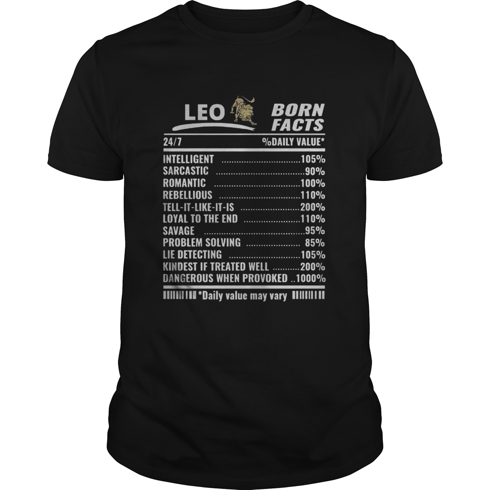 Lion leo born facts daily value may vary shirt