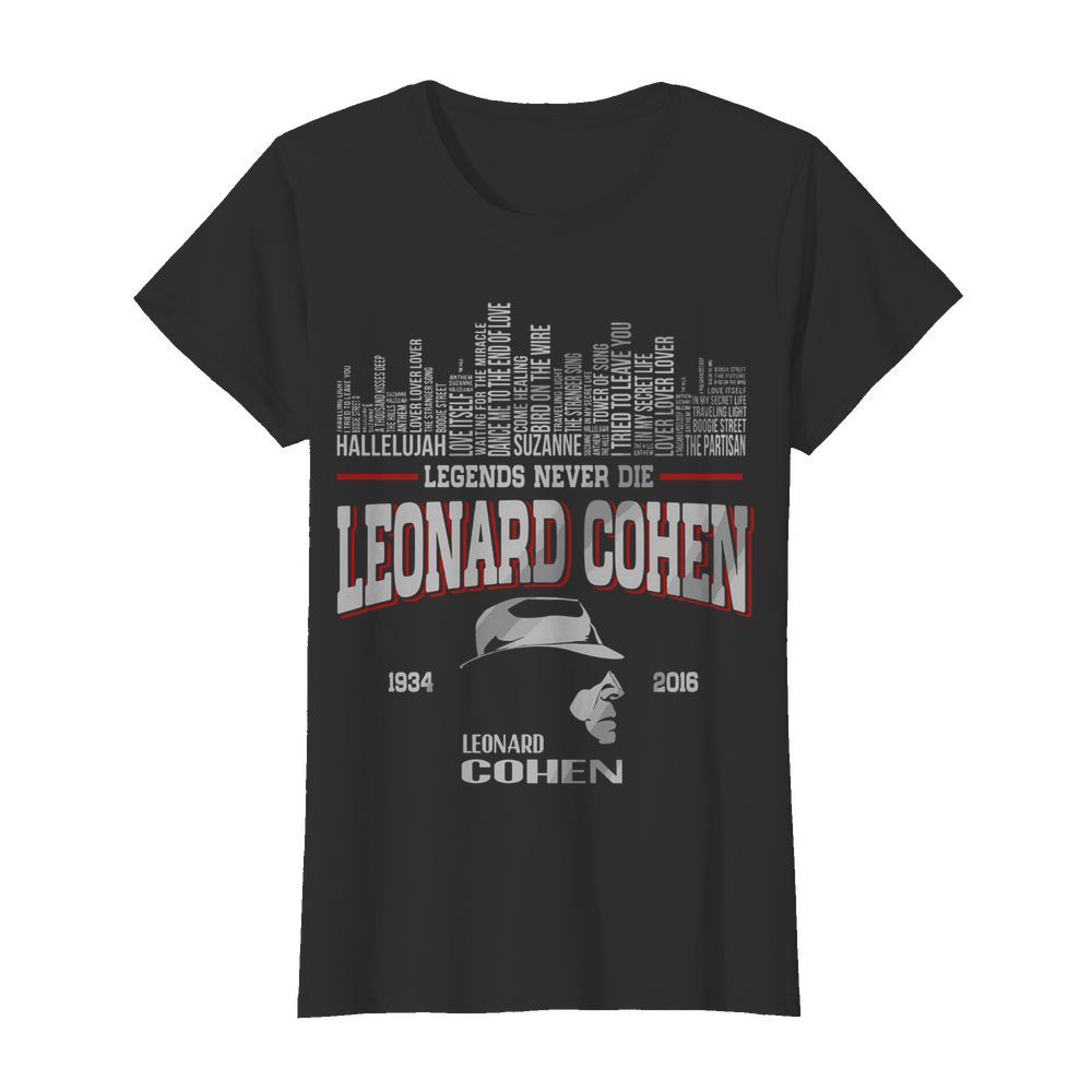 List Music Legends Never Die Leonard Cohen  Classic Women's T-shirt