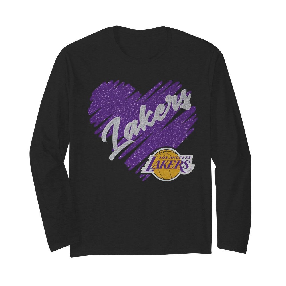 Los Angeles Lakers heart  Long Sleeved T-shirt 