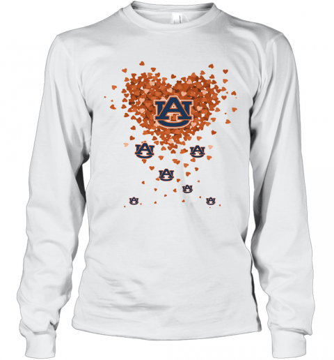 Love Auburn Tigers Logo Hearts T-Shirt Long Sleeved T-shirt 