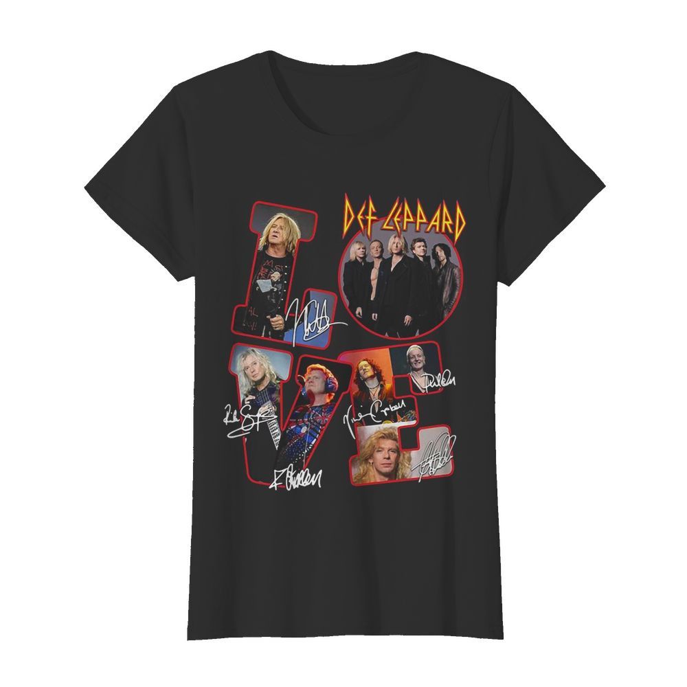 Love Def-leppard Band Members Signatures  Classic Women's T-shirt