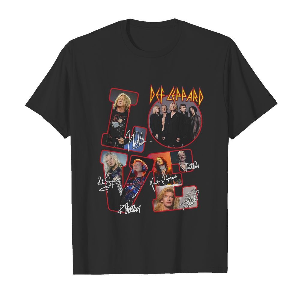 Love Def-leppard Band Members Signatures  Classic Men's T-shirt