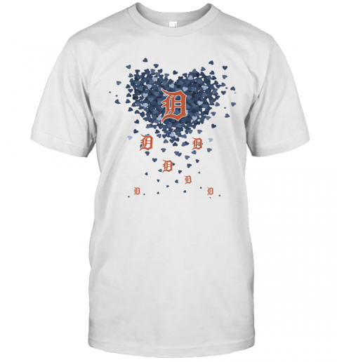 Love Detroit Tigers Hearts T-Shirt