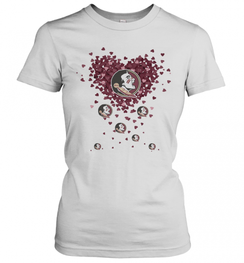 Love Florida State Seminoles Logo Hearts T-Shirt Classic Women's T-shirt