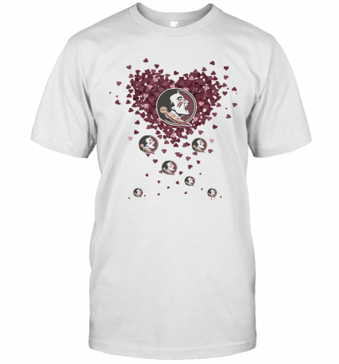 Love Florida State Seminoles Logo Hearts T-Shirt Classic Men's T-shirt