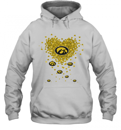 Love Iowa Hawkeyes Logo Hearts T-Shirt Unisex Hoodie