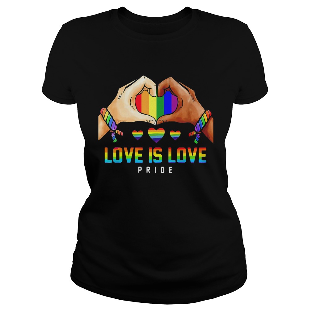 Love Is Love Pride Hand Heart LGBT  Classic Ladies