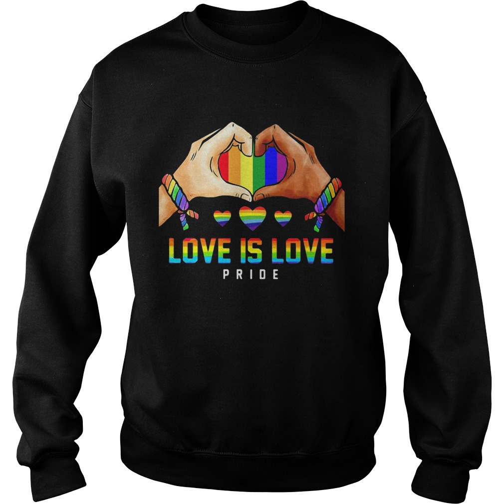 Love Is Love Pride Hand Heart LGBT  Sweatshirt