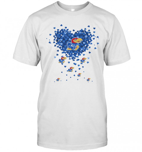 Love Kansas Jayhawk Ku Hearts T-Shirt