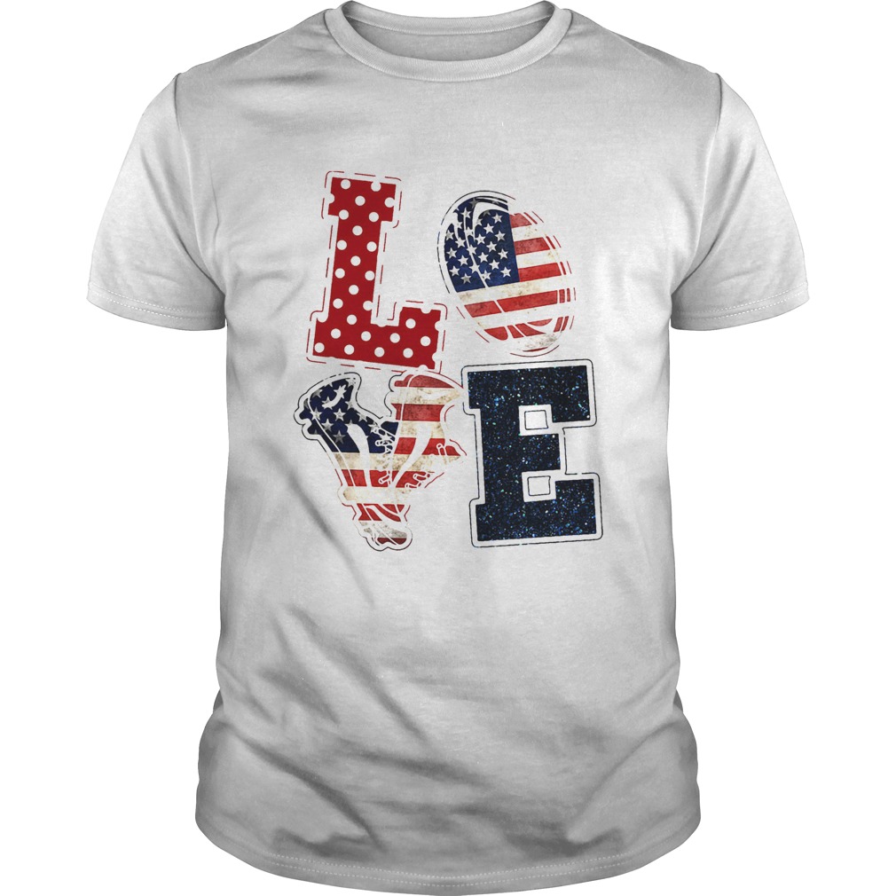 Love Rugby American Flag Veteran Independence Day shirt