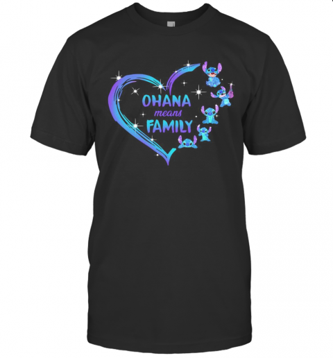 Love Stitch Ohana Means Family Hearts T-Shirt Classic Men's T-shirt