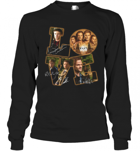 Love Supernatural Movie Characters Signatures T-Shirt Long Sleeved T-shirt 