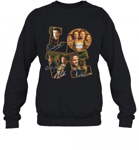 Love Supernatural Movie Characters Signatures T-Shirt Unisex Sweatshirt