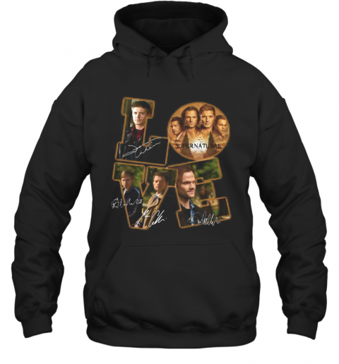 Love Supernatural Movie Characters Signatures T-Shirt Unisex Hoodie