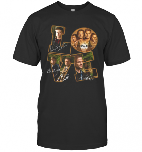 Love Supernatural Movie Characters Signatures T-Shirt Classic Men's T-shirt