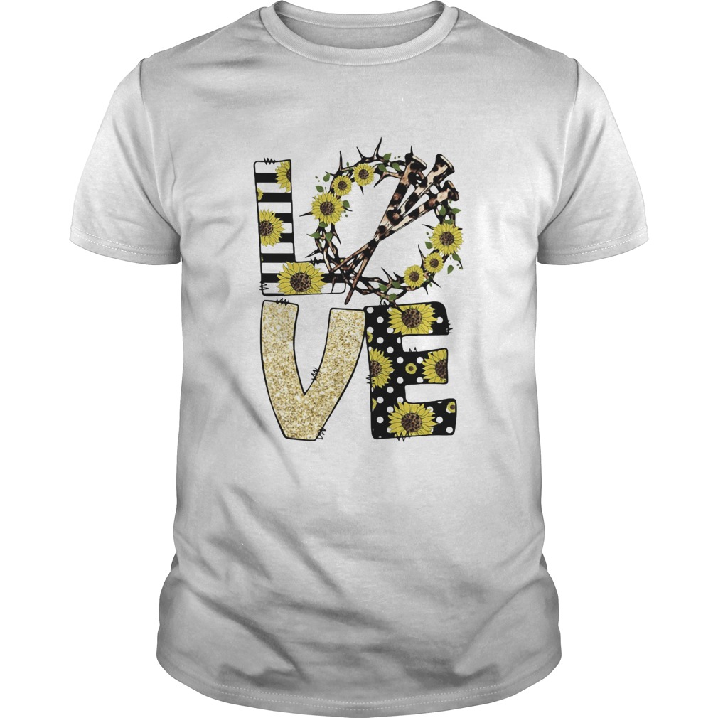 Love god sunflowers leopard diamond shirt