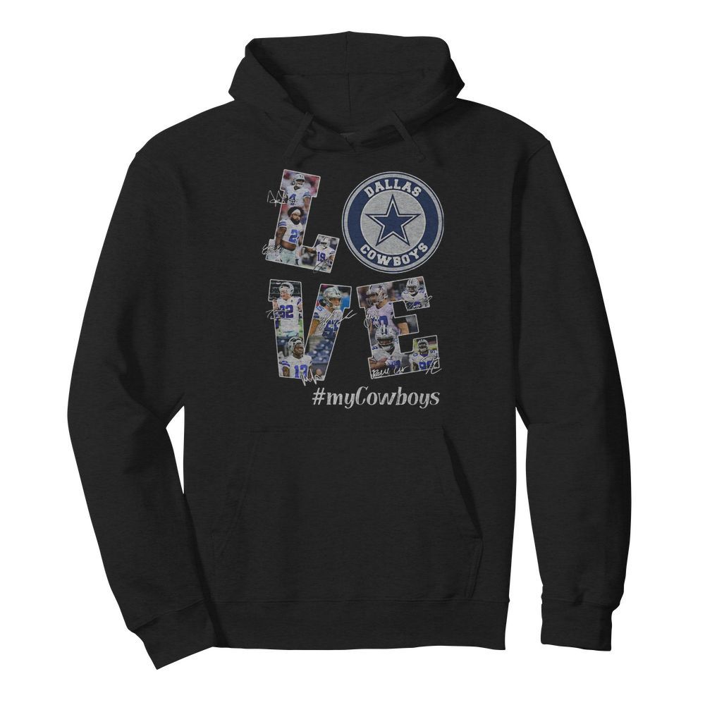 Love my dallas cowboys football team players signatures  Unisex Hoodie