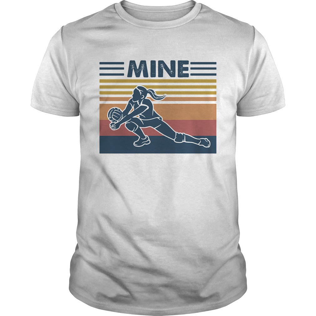 Love volleyball mine vintage retro shirt