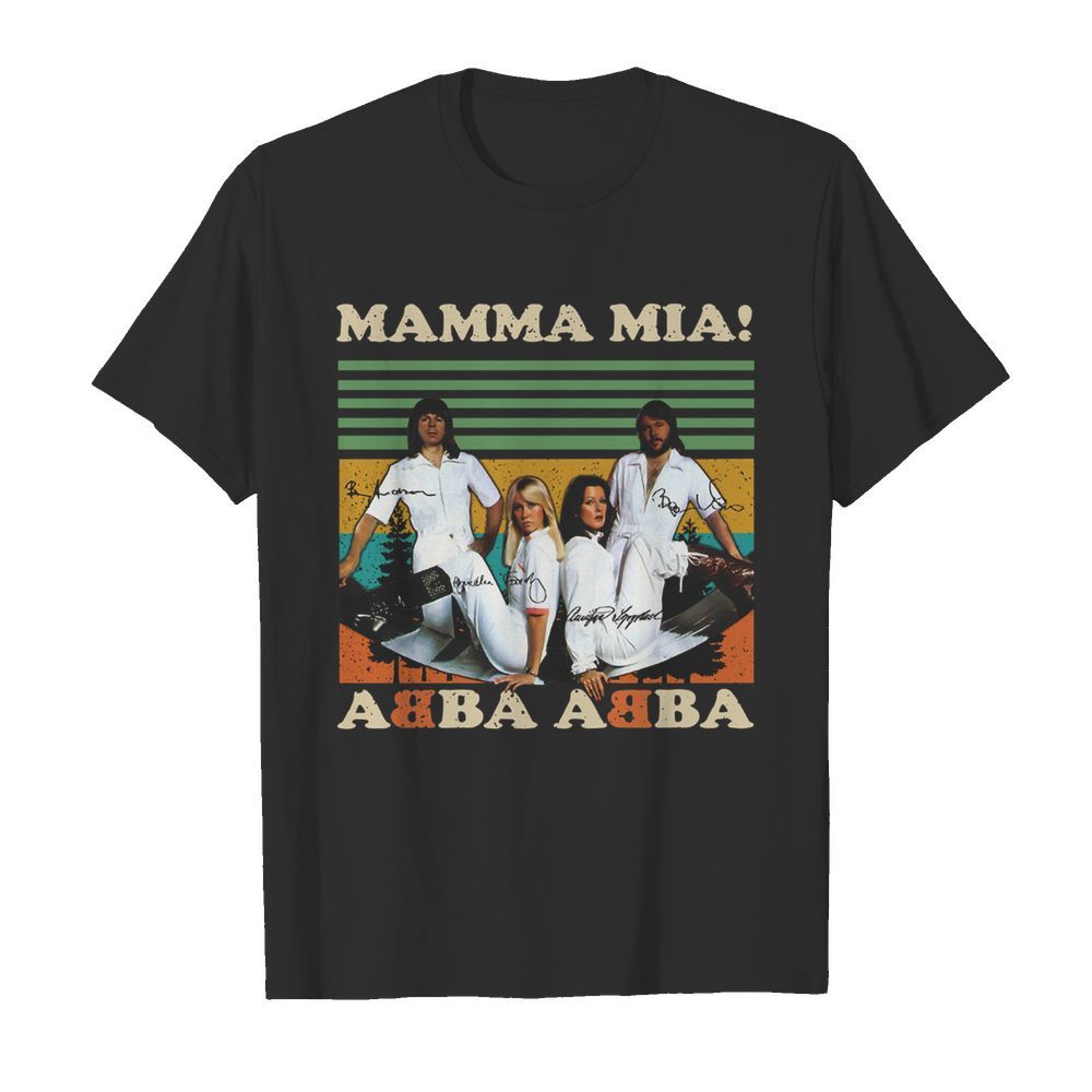 Mamma mia abba abba signatures vintage shirt