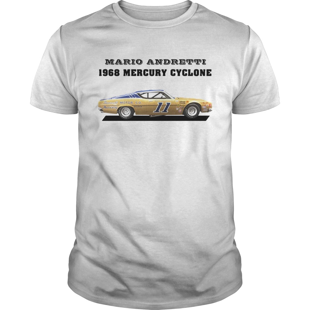 Mario andretti racing athletes 1968 mercury cyclone shirt