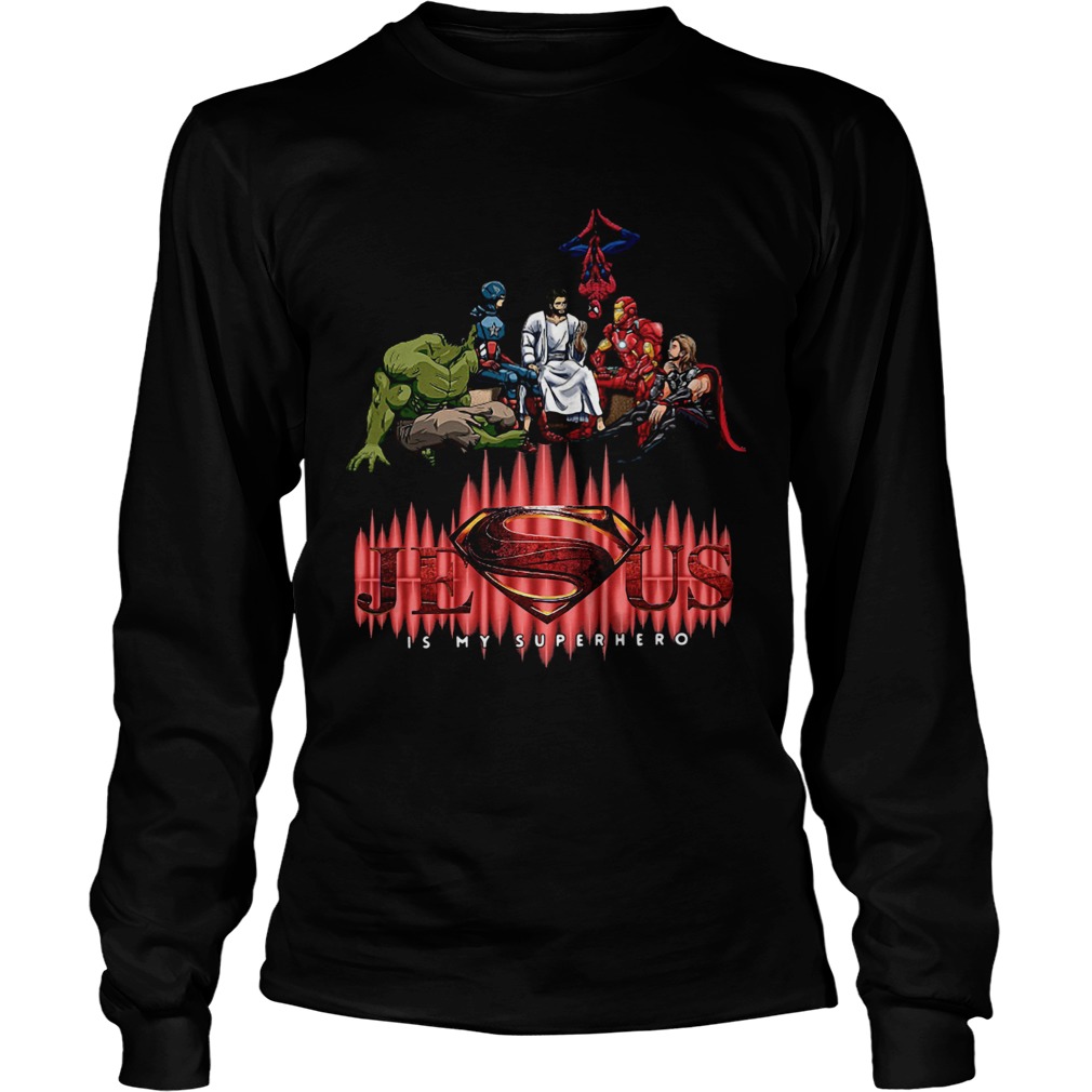 Marvel Heroes Jesus Is My Superhero  Long Sleeve