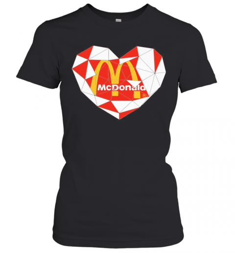 Mcdonald'S Logo Heart Diamond T-Shirt Classic Women's T-shirt