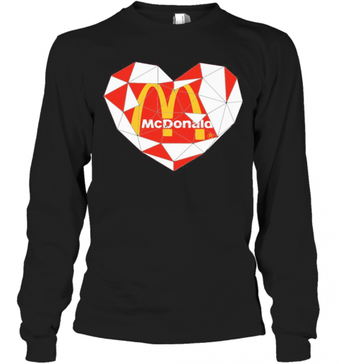 Mcdonald'S Logo Heart Diamond T-Shirt Long Sleeved T-shirt 