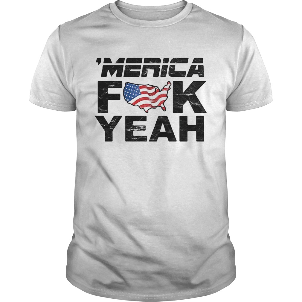 Merica fuck yeah map american flag independence day shirt