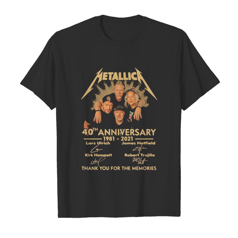 Metallica 40th anniversary 1980 2020 thank you for the memories signatures shirt