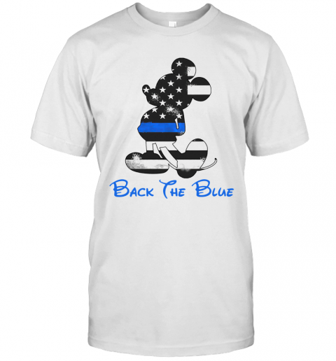 Mickey Mouse Back The Blue American Flag T-Shirt