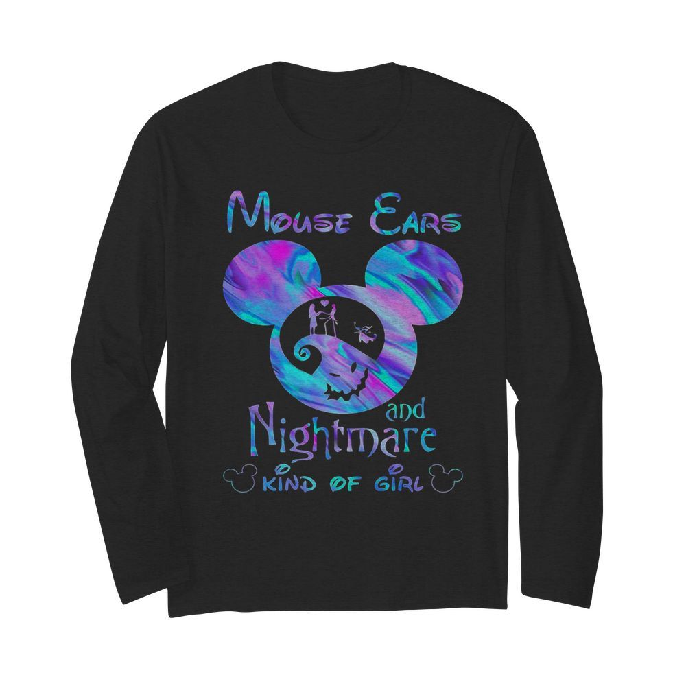 Mickey Mouse Cars And Nightmare Kind Of Girl  Long Sleeved T-shirt 