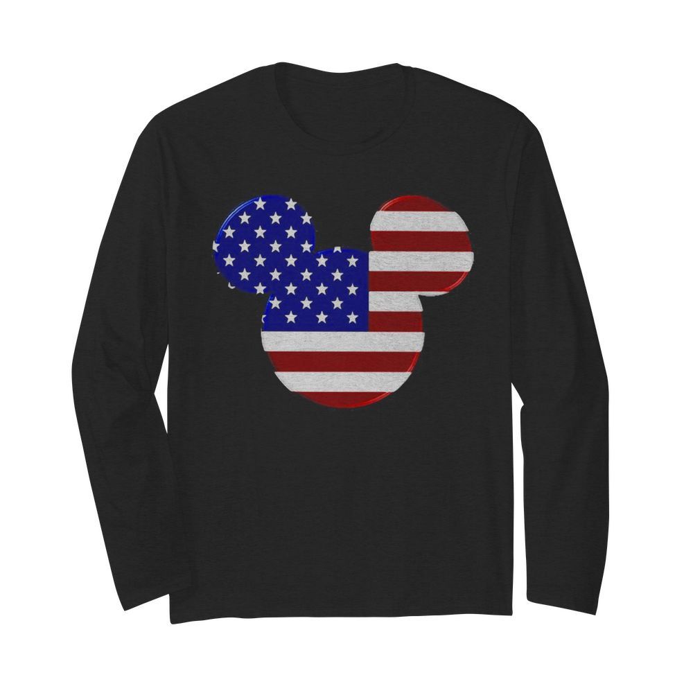 Mickey mouse american flag happy independence day  Long Sleeved T-shirt 